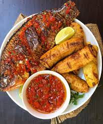Grill Plantain + Fish with Sauce